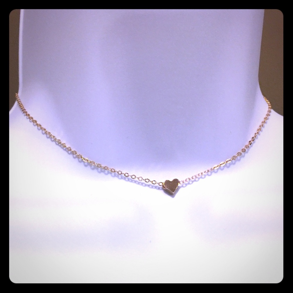 Dainty tiny heart adjustable choker/necklace